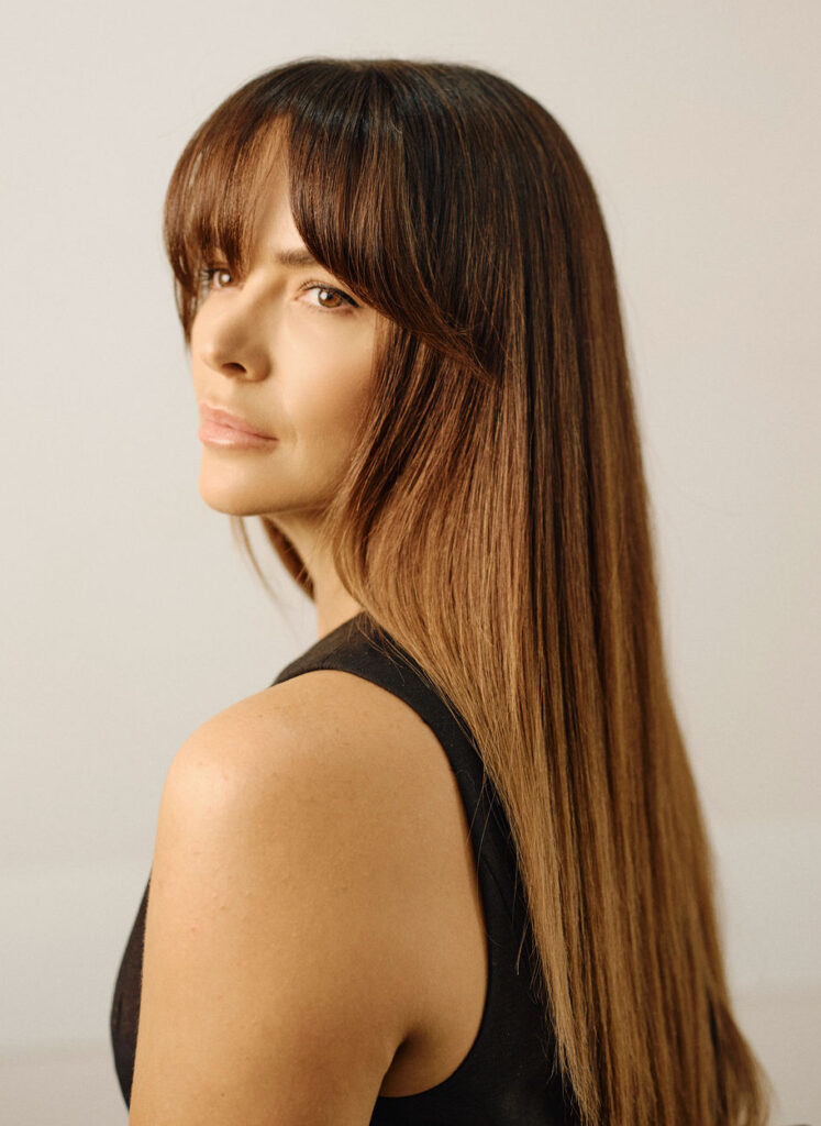 Brunette balayage hair with soft face framing colour at Epic Hair Designs Brisbane