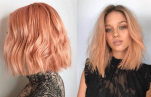 peachy hair colours on women with the perfect mix of pinky orange tones