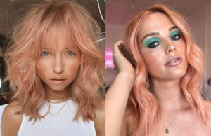 rose peach hair is part of the peachy hair colours trend