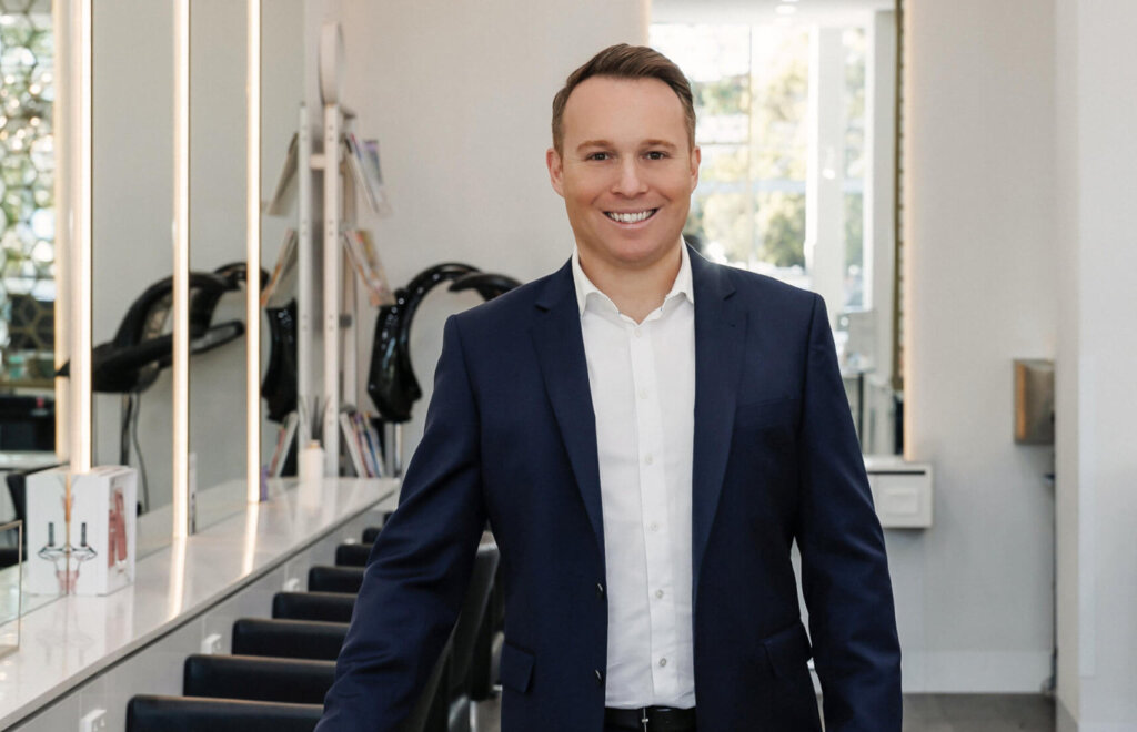 Brendon Mann founder of Epic Hair Designs in a Brisbane hair salon