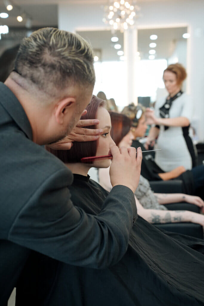 Hairdresser training cutting course at Epic Hair Academy Ascot with Pivot Point