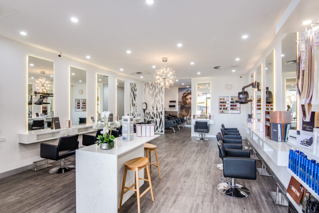Interior of one of Epic Hair Designs' 18 salons in Brisbane