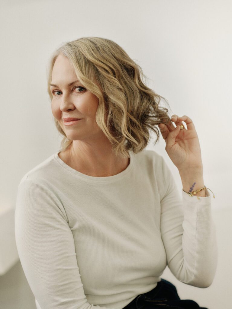 Epic client with a softly textured blonde bob