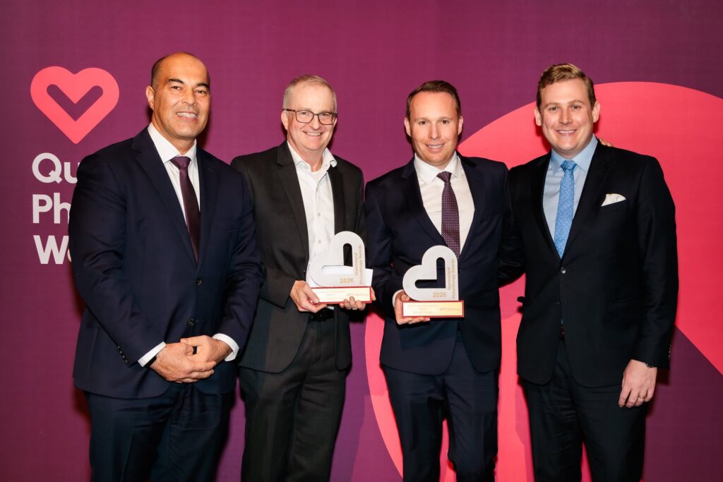 Brendon Mann and Brendan Smith with the award for QLD Coorporate Philanthropist of the Year